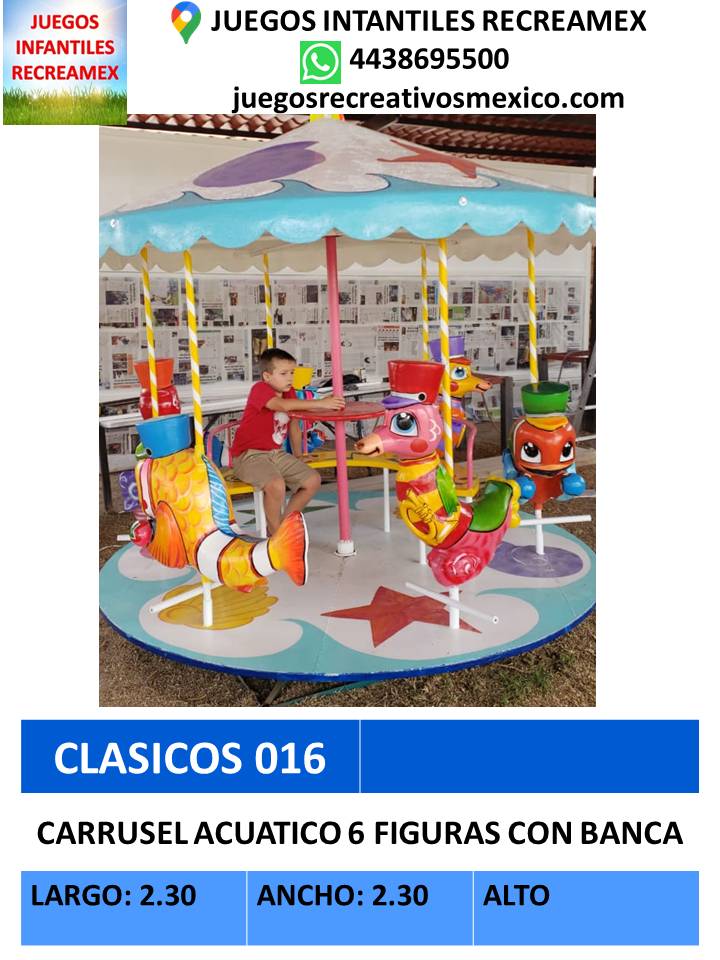 carrusel 6 figuras con banca